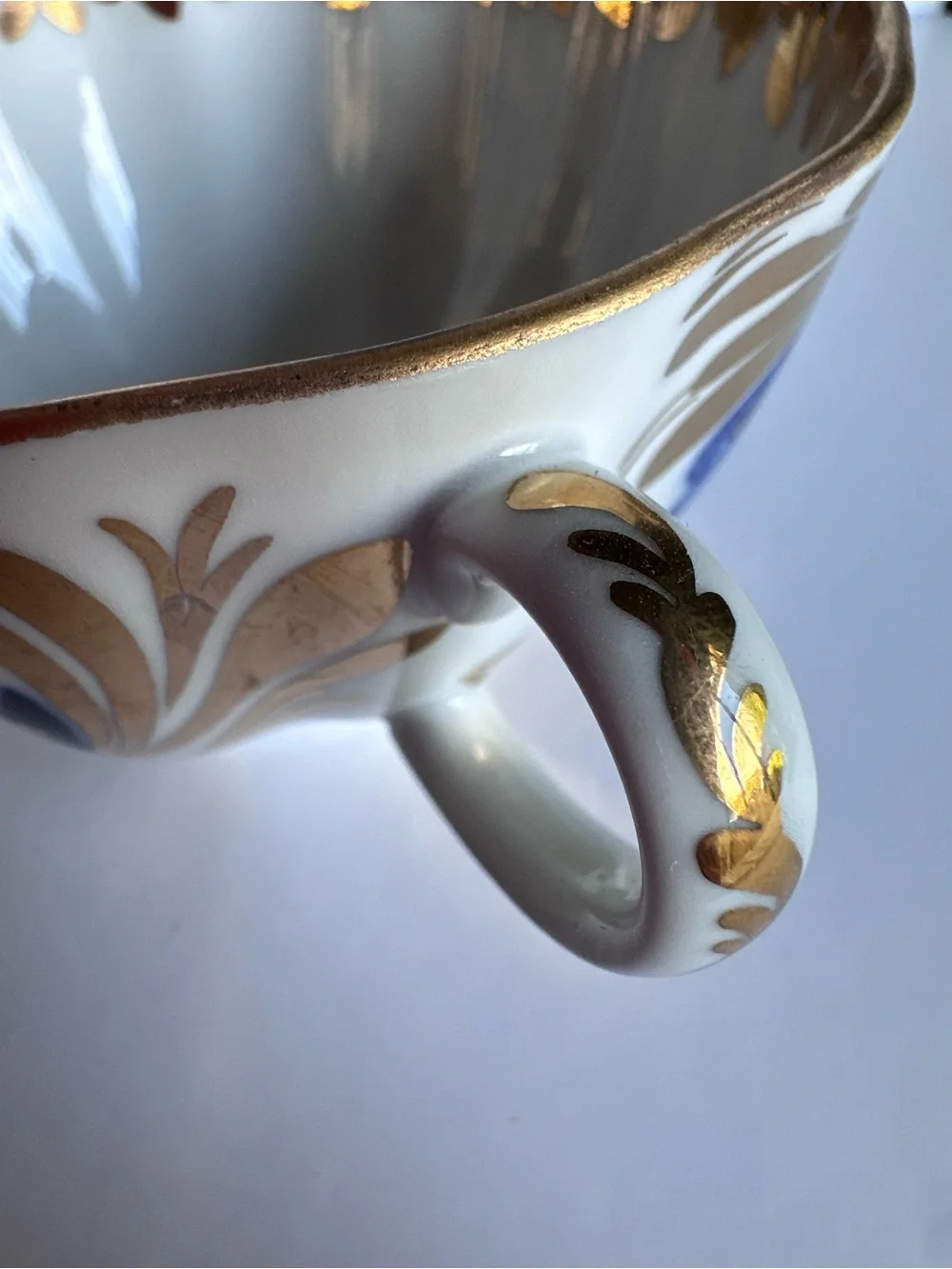 Lomonosov Golden Garden Porcelain Cup and Saucer gold/cobalt